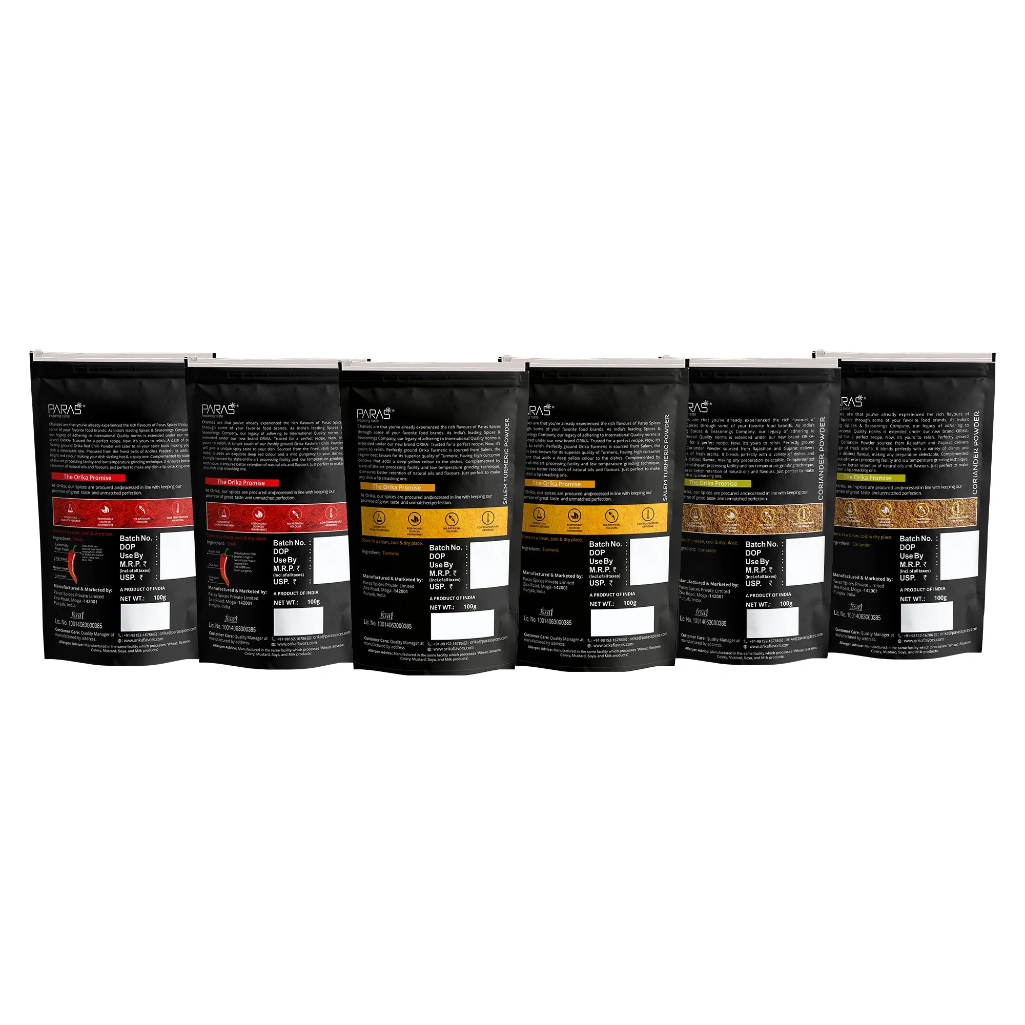 Orika Basic Spice Combo (Pack of 6, 100gm each)